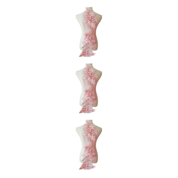 1/2/3/5 Lace Applique Patch Snygg och trendig dekoration Pale Mauve 3Set