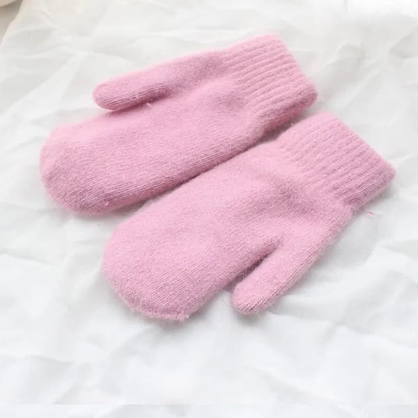 1 par Dame Vinter Hold Varm Plys Handsker Elasticitet Bløde Hel-finger Vanter khaki one size