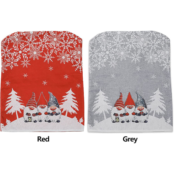 Set med 2 stretchiga tvättbara julstolsryggöverdrag för middagar