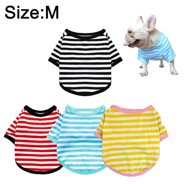 4-delad t-shirt för soardjur och hund randig rund hals m
