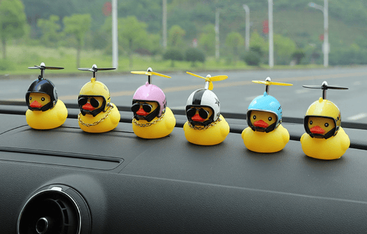 3 st Gummiduckor Bilprydnader med Gul Ducka Bakspegel