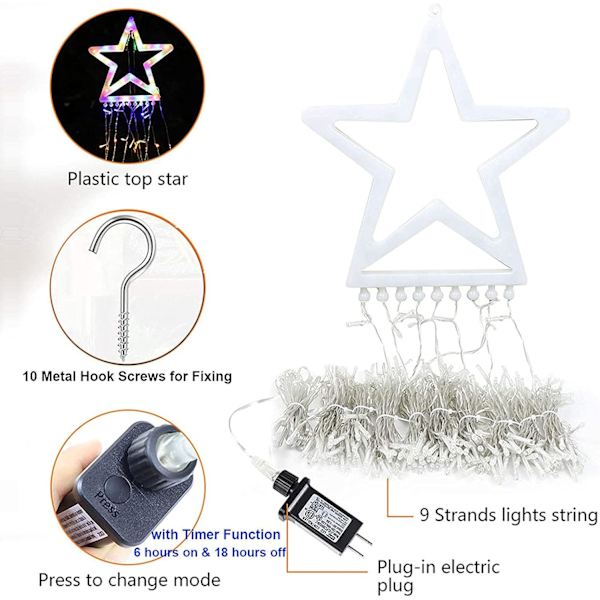 Utomhus juldekorationer 335 LED Star Lights