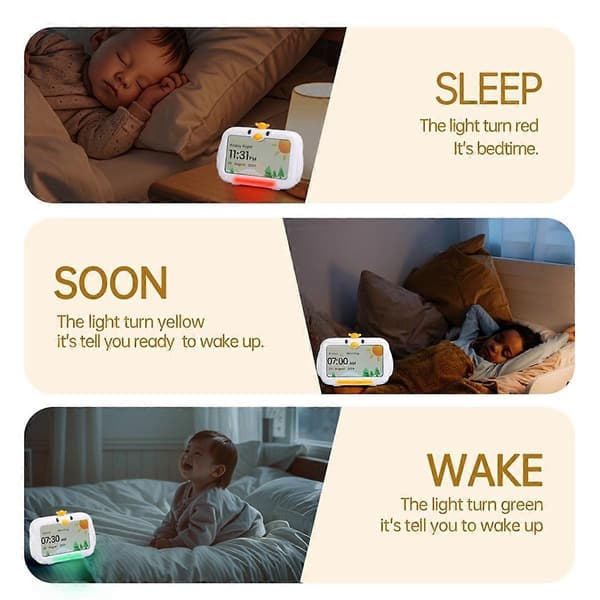 Ny søvntræner OK to WAKE CLOCK Børns søvntræningsvækkeur med natlys Smart flersproget