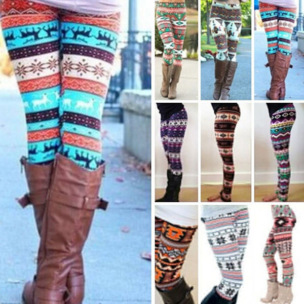 Neulotut sukkahousut Housut Pencil Leggings Skinny Slim Trousers 1