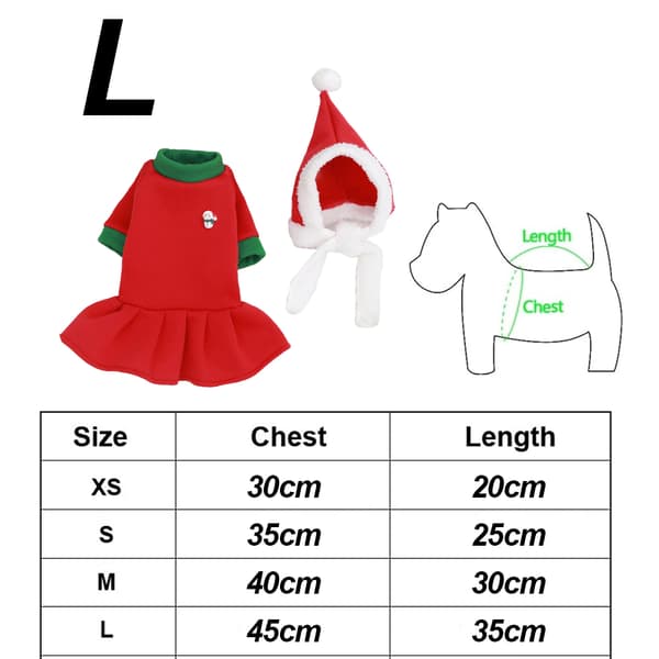 Julhusdjurskläder, härlig julälgdesign Söt tomte L