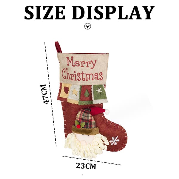 3 stk julestrømper Xmas store strømper med nissen,