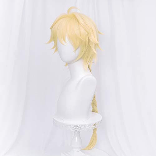 Golden Braid Cosplay Peruk för Game Genshin Impact