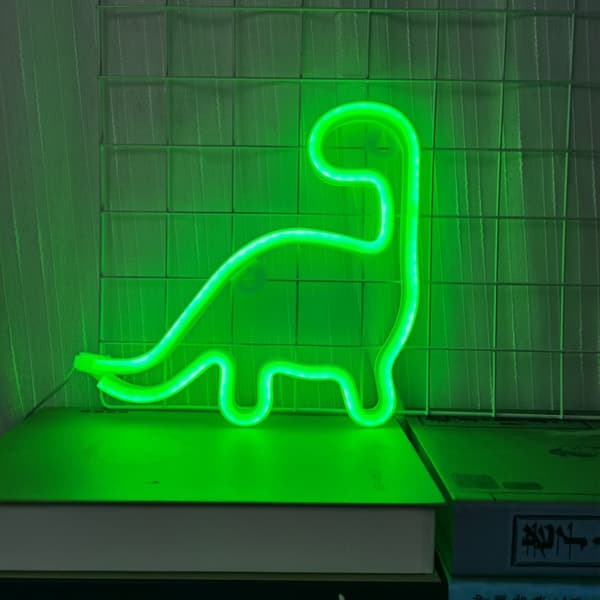 Dinosaur Neon LED Neonskilt Neonlys Dinosaur USB/Batteri