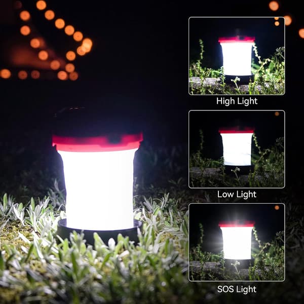 Uppladdningsbar LED campinglykta, USB driven och solcellsdriven f