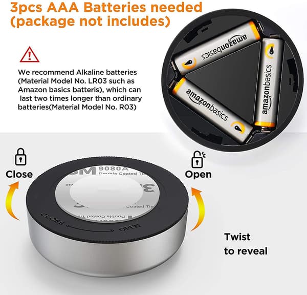 LED skabsbelysning, sæt med 5 batteridrevne lamper nat