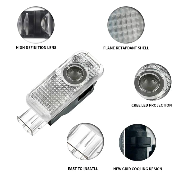 4ST Bildörr 3D LED Styling Lamp Projektor För Audi Sline A1 A3 A4 A5 A6 A7 Q3 Q7 TT R8 B5 B6 B8