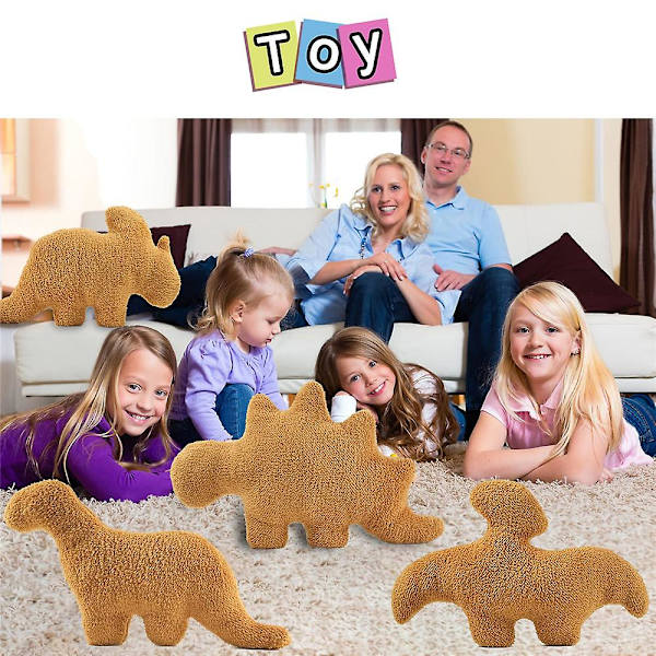 Dinosaur Chicken Nugget Kudde Plyschleksaker, Mjuk Dino Gosedjur Leksaker Dockor, Presenter Till Barn Heminredning Triceratops
