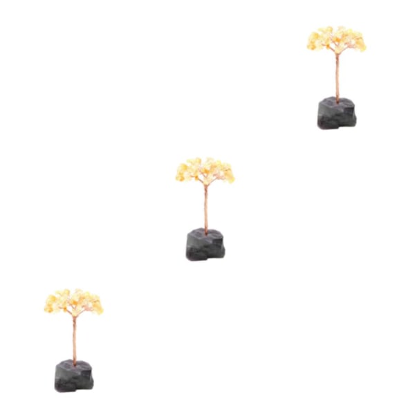 1/2/3/5 Lucky Tree Heminredning Utsökt hantverk och naturligt fluorspar+citrine 13cm 3PCS
