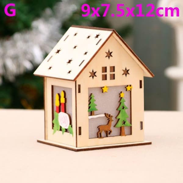 LED Lyspære Jul Træ Hus Træophæng G-9X7.5X12CM