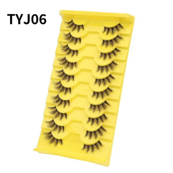 10 par halve øjenvipper med tydelige bånd Wispy øjenvipper Naturligt udseende 3D-vipper Korte Cat-Eye-vipper falske-øjenvipper D