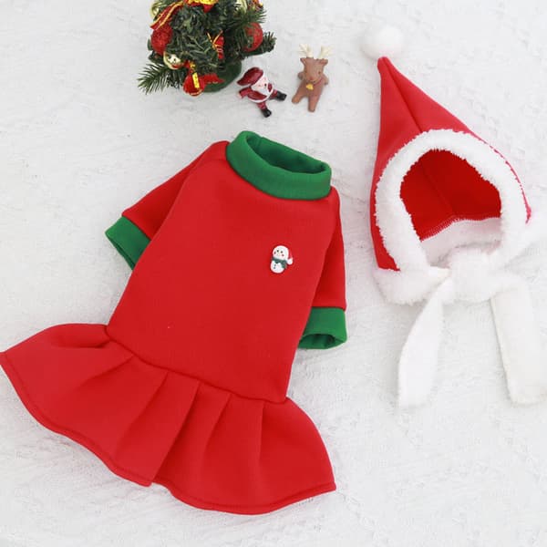 Julhusdjurskläder, härlig julälgdesign öt tomte S