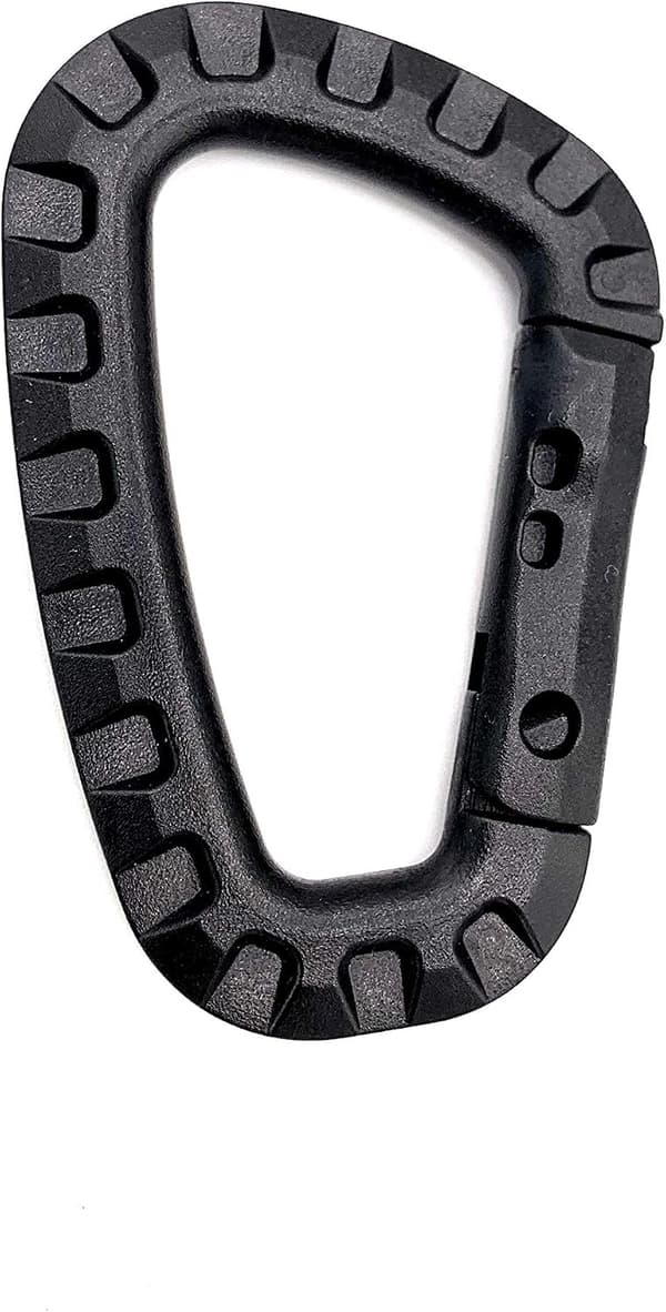 5 Pak Plast Snap-Hake - Sort - D-Formet, 8.8*5.5CM