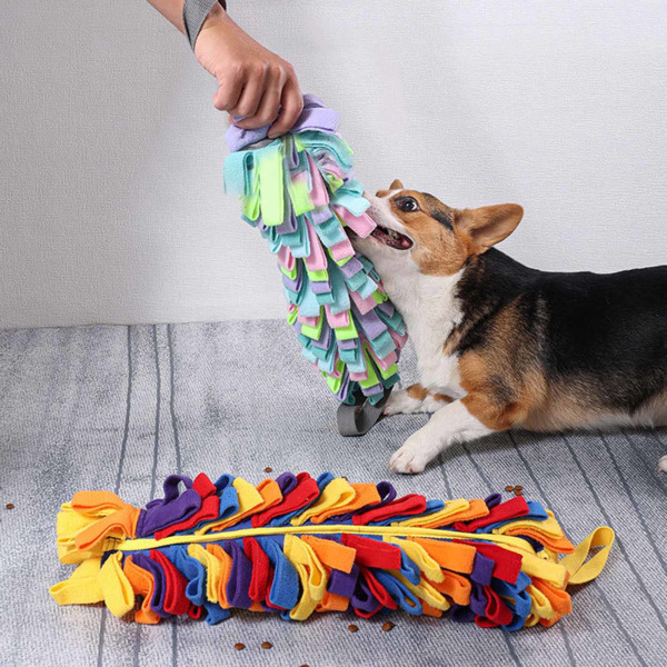 Snuffle Mat för hundar Sniffing Pad Interactive Puppy Puzzle Toy Slow Feeder Nosework Godis Matningsmattor för ångest Yellow