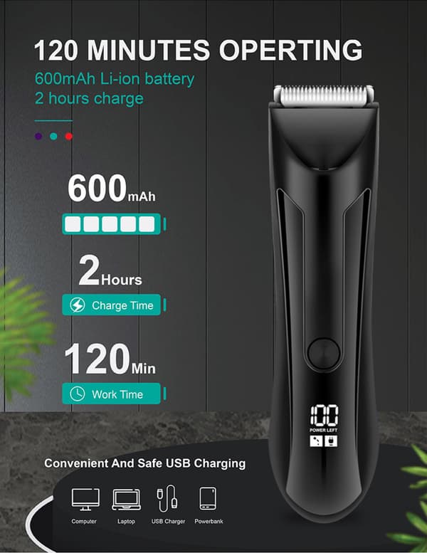 Multifunksjonell trimmer 3-i-1 multigrooming-sett for ansikt og kropp