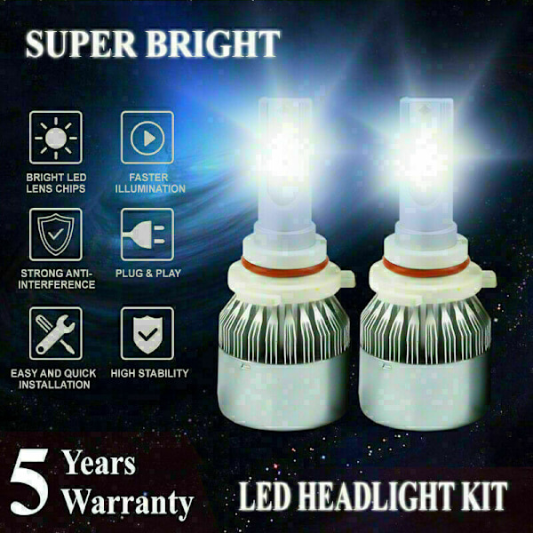 1 par 9005 H10 HB3 COB LED-strålkastarsats Glödlampor 1800W 270000LM 60
