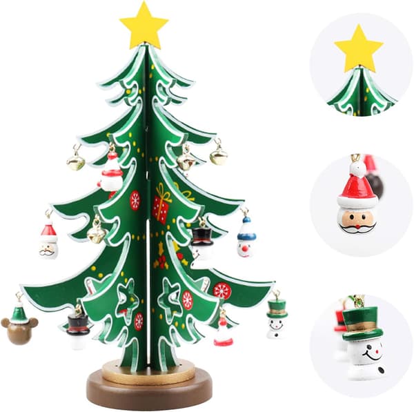 (35,5 cm) Tee-se-itse puinen askartelusetti Creative Miniature Christmasm