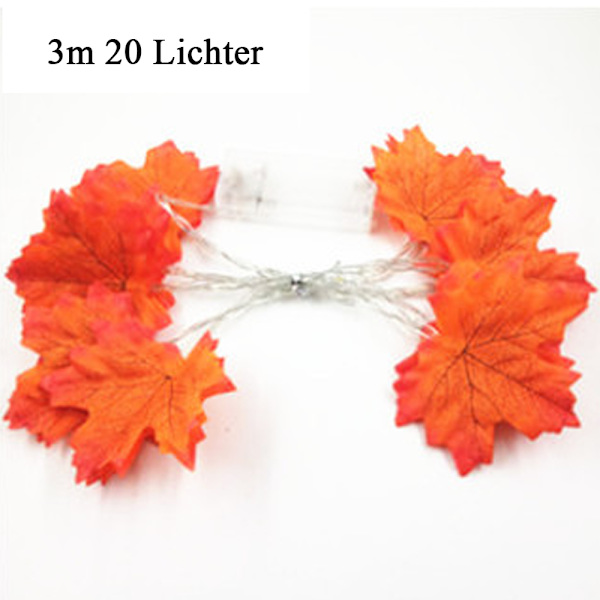 Autumn Maple Leaf Garland Maple Leaf Fairy Lights 3 AA-batteri 3 meters 20 lights