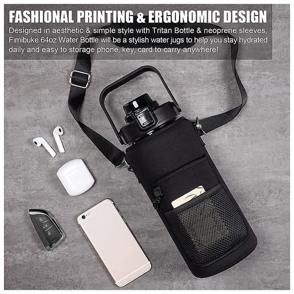 Cover till sportflaskor - cover av remtyp black camouflage