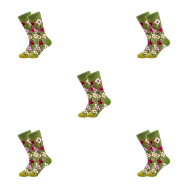 1/2/3/5 Farverige Blomster Og Planter Strømper Til Damer - Egnet 1#One size fits all 5PCS