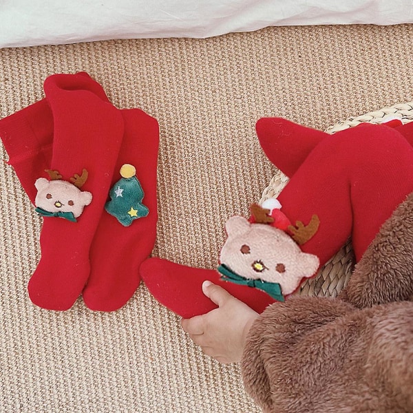 Baby Christmas Pantyhose Autumn And Winter Thickened Children's Leggings style1 70-80cm