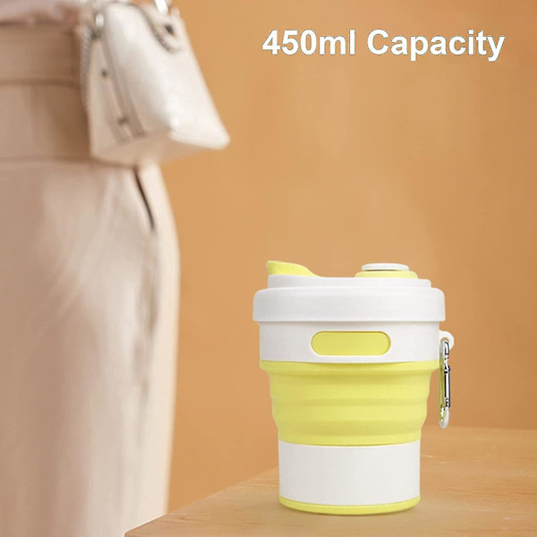 450ml Läcksäker hopfällbar resekopp Silikoncampingkopp