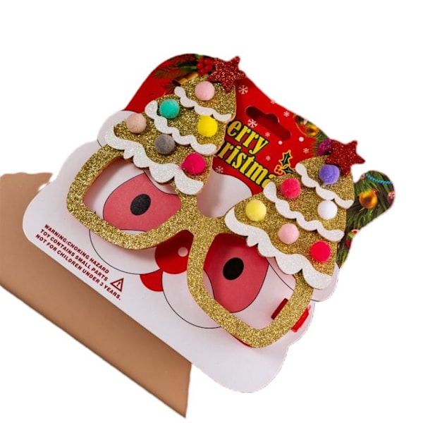 Julebrillestel Juledekoration rekvisitter Red 2Pcs