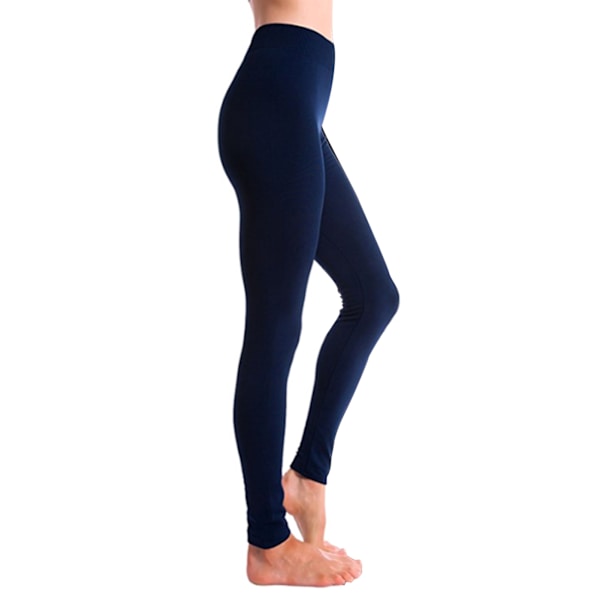 Dam Seamless Sport Leggings Elastisk midja Slim Gym Byxor blue