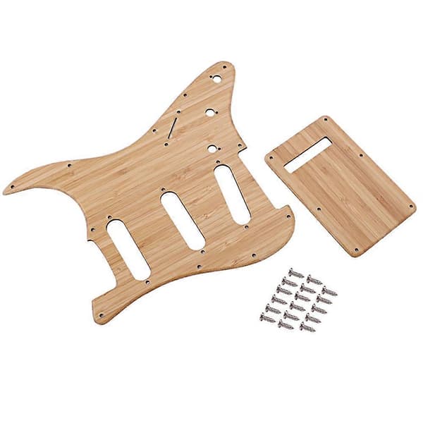 Guitar Bambus Pickguard Premium Forudkablet Loaded SSS Guitar Pickguard Pickguard + Bagplade til Guitar