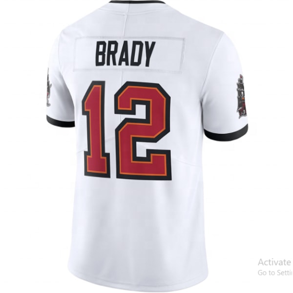 2021 röd Brady 12 amerikansk fotboll klädd i anpassad bomullsblank ligatröja amerikansk fotbollsuniform Beige 4 XL