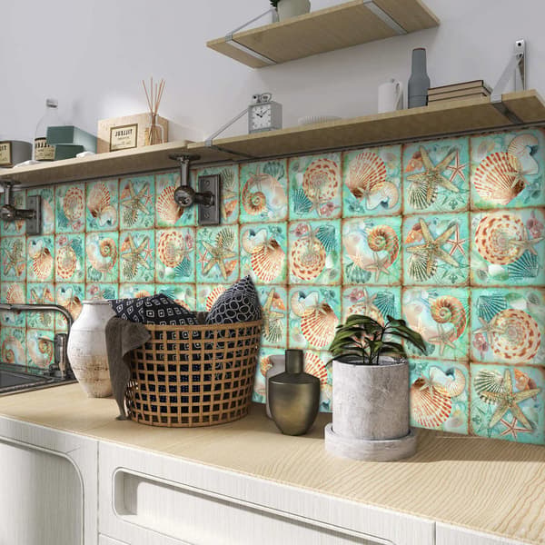 24kpl meritähti laattatarrat 15×15cm, keittiö, kylpyhuone
