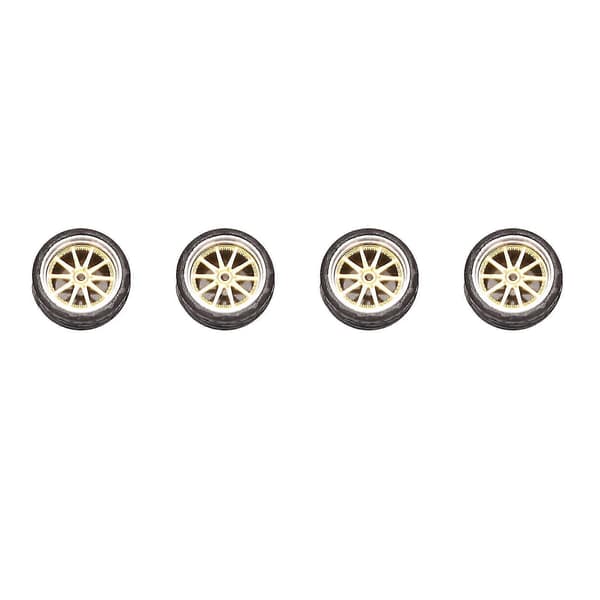 4 st 1/64 Skala Ångmaskin Legering Hjul Däck Legering Modellbil Allmän Modifierad Däck För 1:64 Fordon G