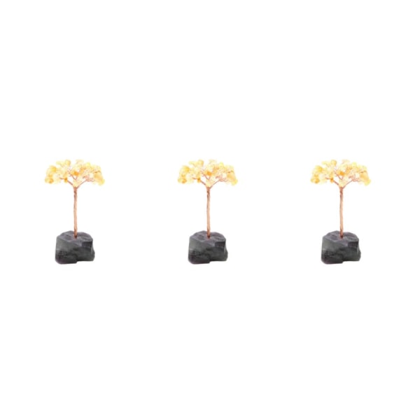 1/2/3/5 Lucky Tree Heminredning Utsökt hantverk och naturligt fluorspar+citrine 13cm 3PCS