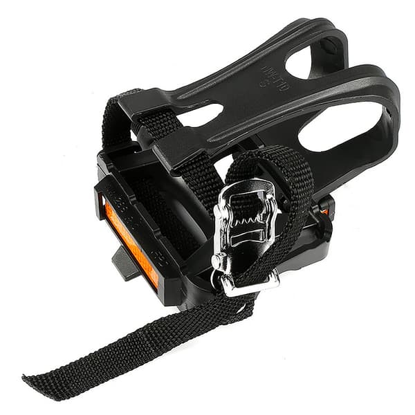 Cykelpedaler med clips og stropper, plastikcykel