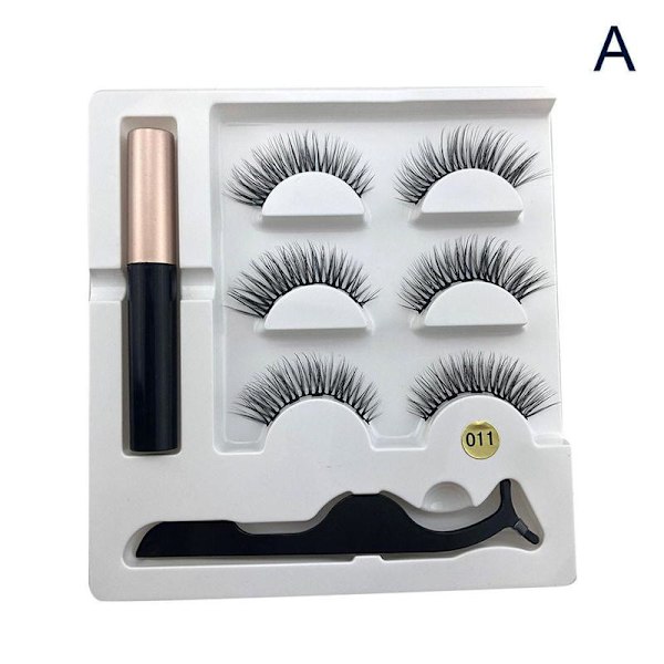 3D Faux mink magneettiset tekoripset magneettisetti (Eyeliner & Magneti blackA 11