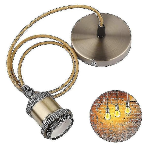 Metall Pendel Lampefeste, E27 Lampeholder For Takpendel