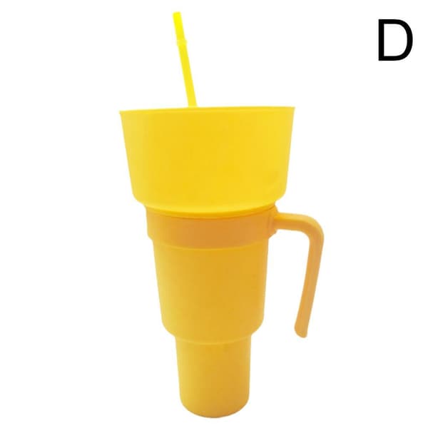 Stadium Tumbler Popcorn Cup Snack Cup Multifunksjonell Kopp 1000ml yellow 1L