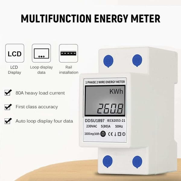 Enfas strømmåler, 80A 220V digital power M