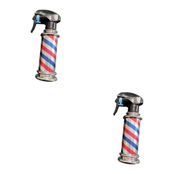 1/2 Multifunktionel Barber Spray Flaske Retro Striber til Salon Grey 200ml 2Set