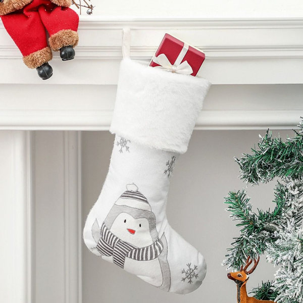 Hvide julestrømper Julepynt PINGVIN PINGVIN Penguin