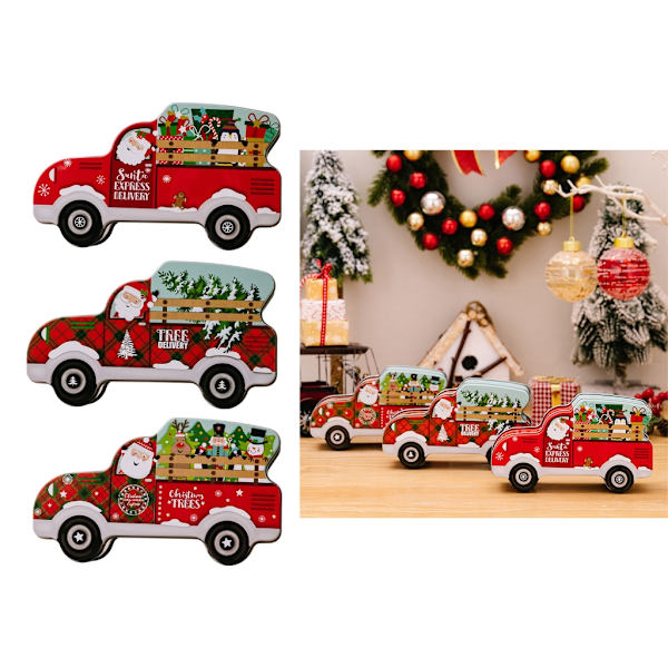 Metallkakeboks til jul Kreativ julemetallgodteriboks Julegodterikakeemballasjeboks null - 3