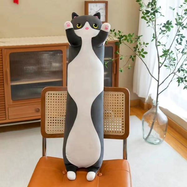 Lång söt katt gosig plysch docka kudde mjuk kudde Pink 50cm（0.18kg）