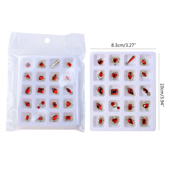 0st 3D Legering Nail Art Hantverk Strass Berlocker Glänsande platt rygg Nagel Kristall Gems Set Manikyr Nailsmycken Diamanter 2