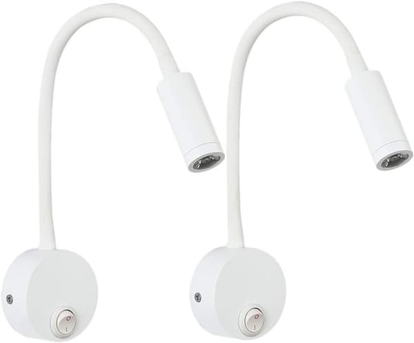 2 kpl LED-seinälukulamput, valkoinen, pöytälamppu lämmin valkoinen