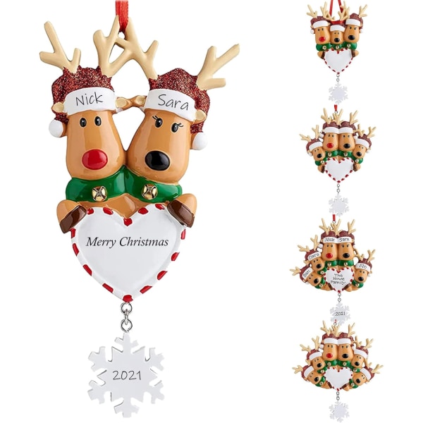 Julgranshängande prydnad, julälg julgransprydnader, familjedekor julgran DIY-namn