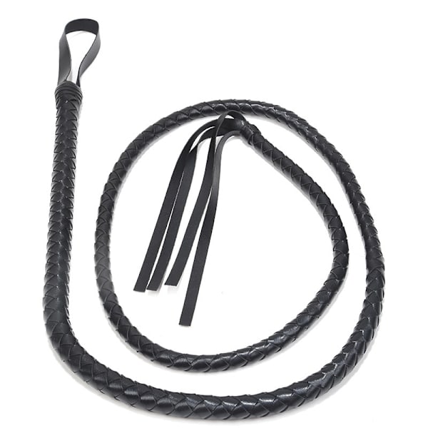 Svart piska i konstläder - 61' vävd kostymtillbehör Piskor - 1 st läderkohudar Stock piskor för häst